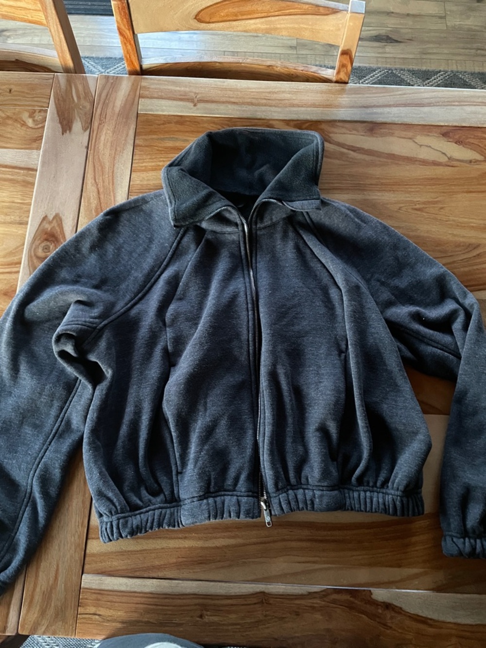 lululemon athletica Charcoal Gray Full-Zip Cropped Hoodie